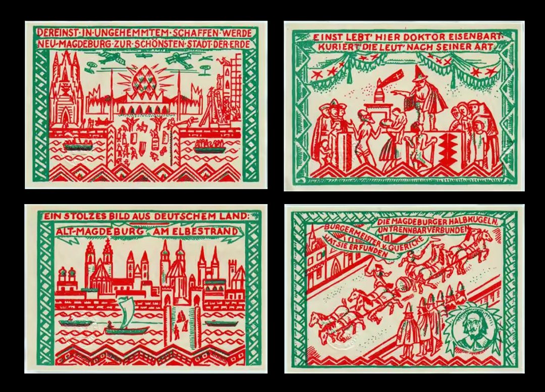Germany Saxony Magdeburg set of 4 notes 1921 UNC World Bank Currency Note NCH850