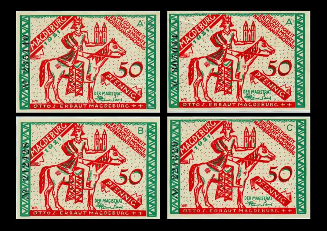 Germany Saxony Magdeburg set of 4 notes 1921 UNC World Bank Currency Note NCH850 - Image 2
